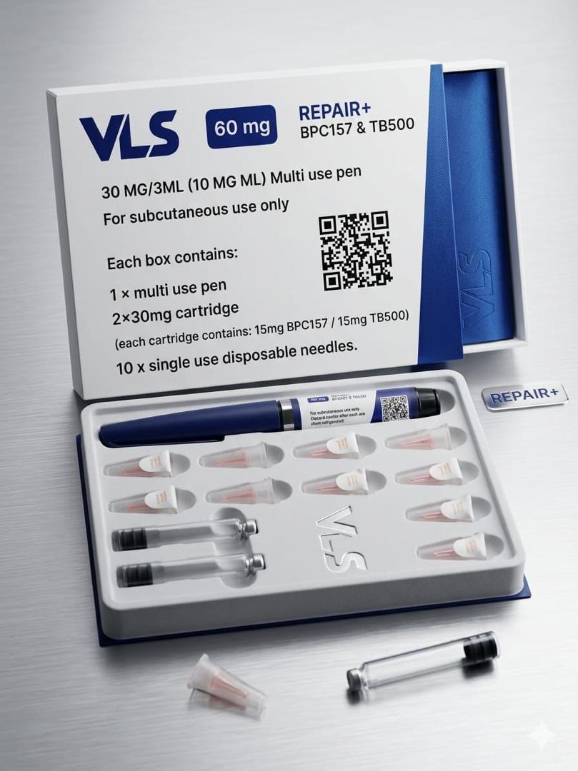 VLS REPAIR+ multi-use peptide pen kit with cartridges and needles